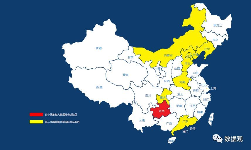 国家级大数据综合试验区分布简略图