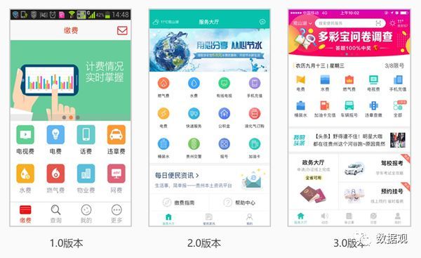 多彩宝1.0到3.0产品截图