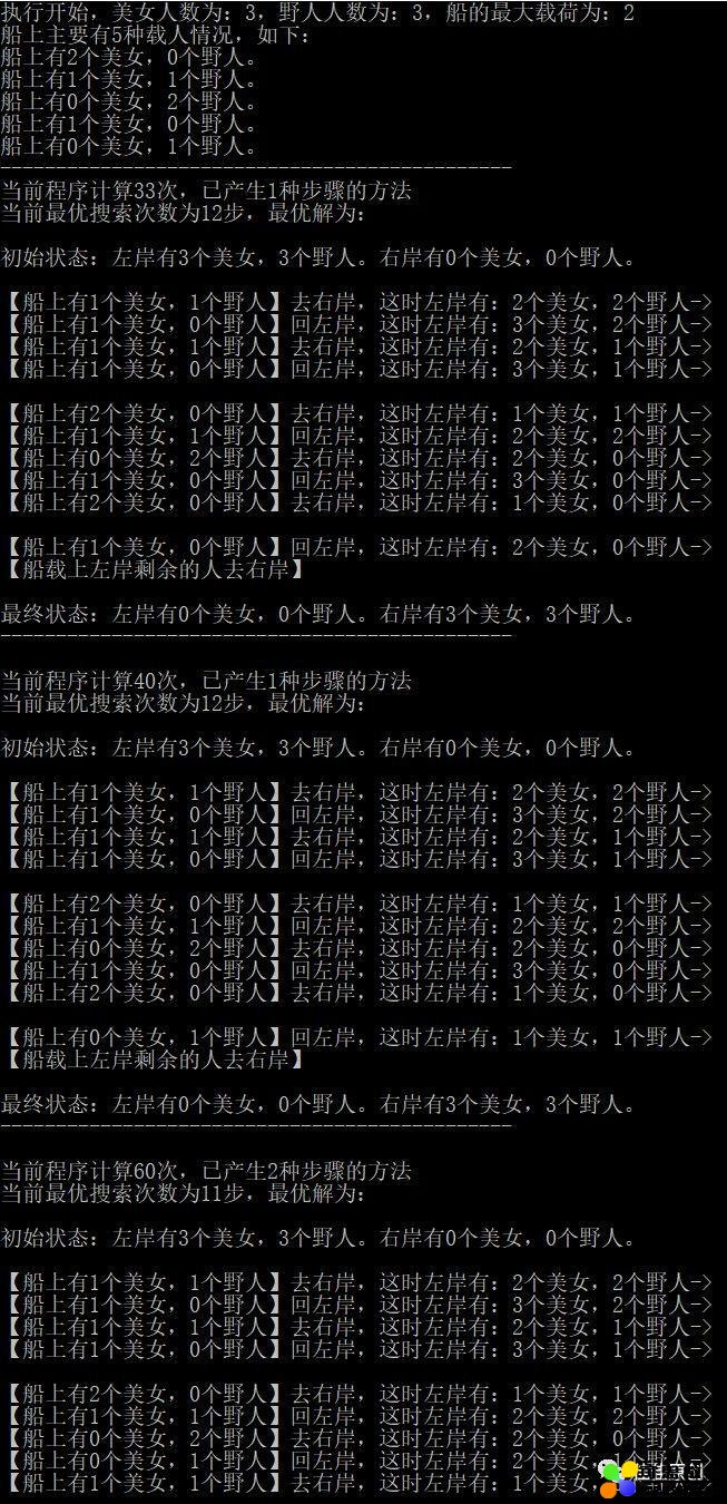 人工智能基础之美女和野人过河问题